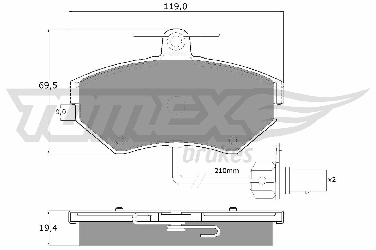 Sada brzdových platničiek kotúčovej brzdy TOMEX Brakes